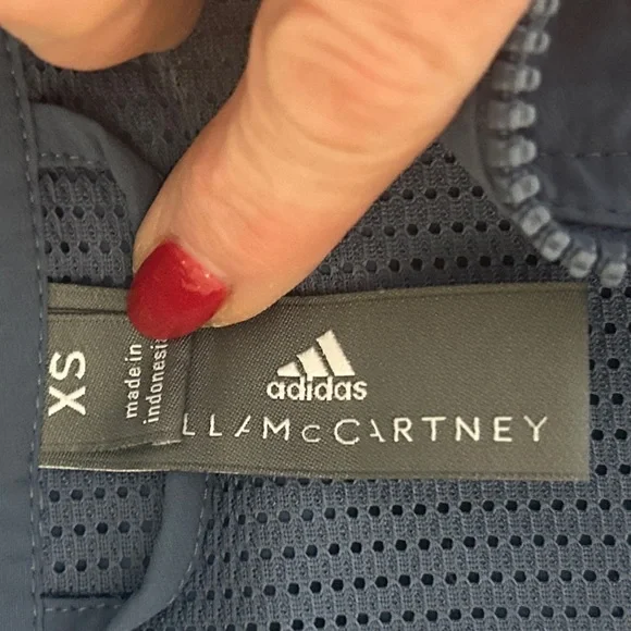 Adidas by Stella McCartney steel Blue zip up lightweight windbreaker Jacket xs - Picture 12 of 13